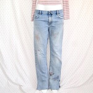 vintage y2k fairycore rhinegone light wash straight leg jeans low rise